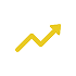 Icône jaune représentant une courbe ascendante, symbole de croissance, réussite et performance
